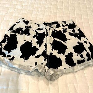Cow print shorts